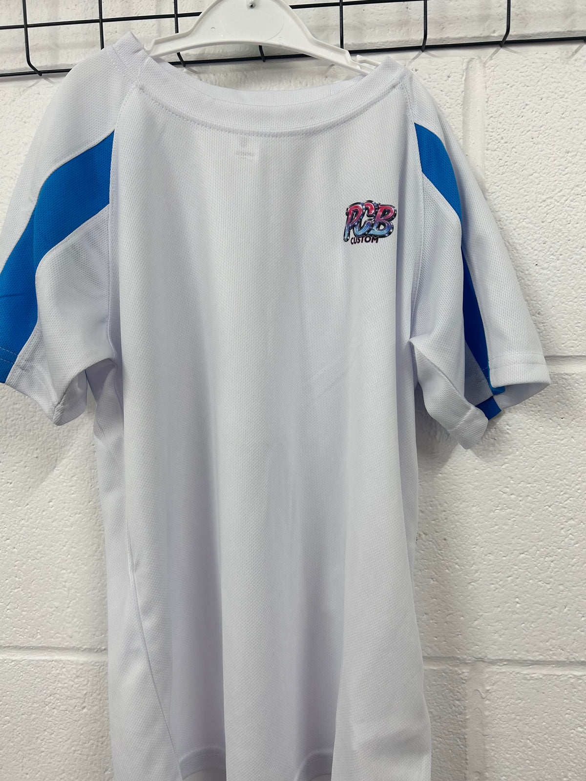PCB Sports Tshirt White and Blue